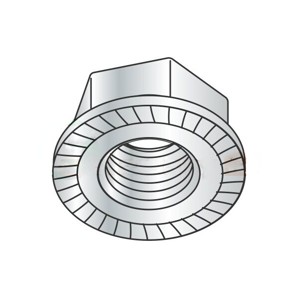 Newport Fasteners Serrated Lock Nut, M8-1.25, Steel, Class 8, Zinc Plated, 1500 PK 704049 - main